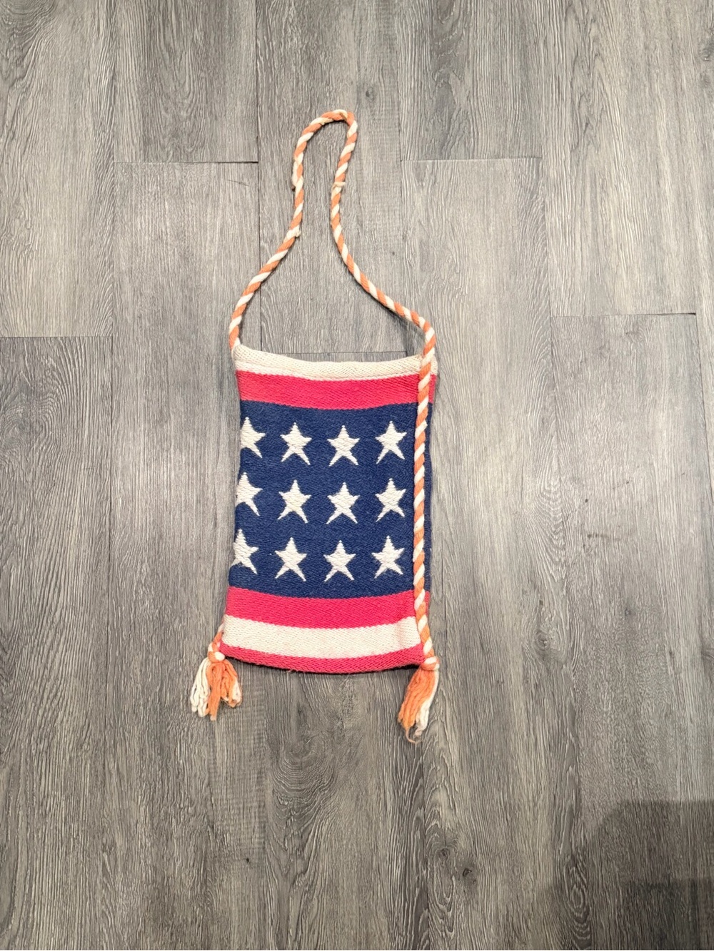 American Flag Woven Crossbody Bag Made in Greece
